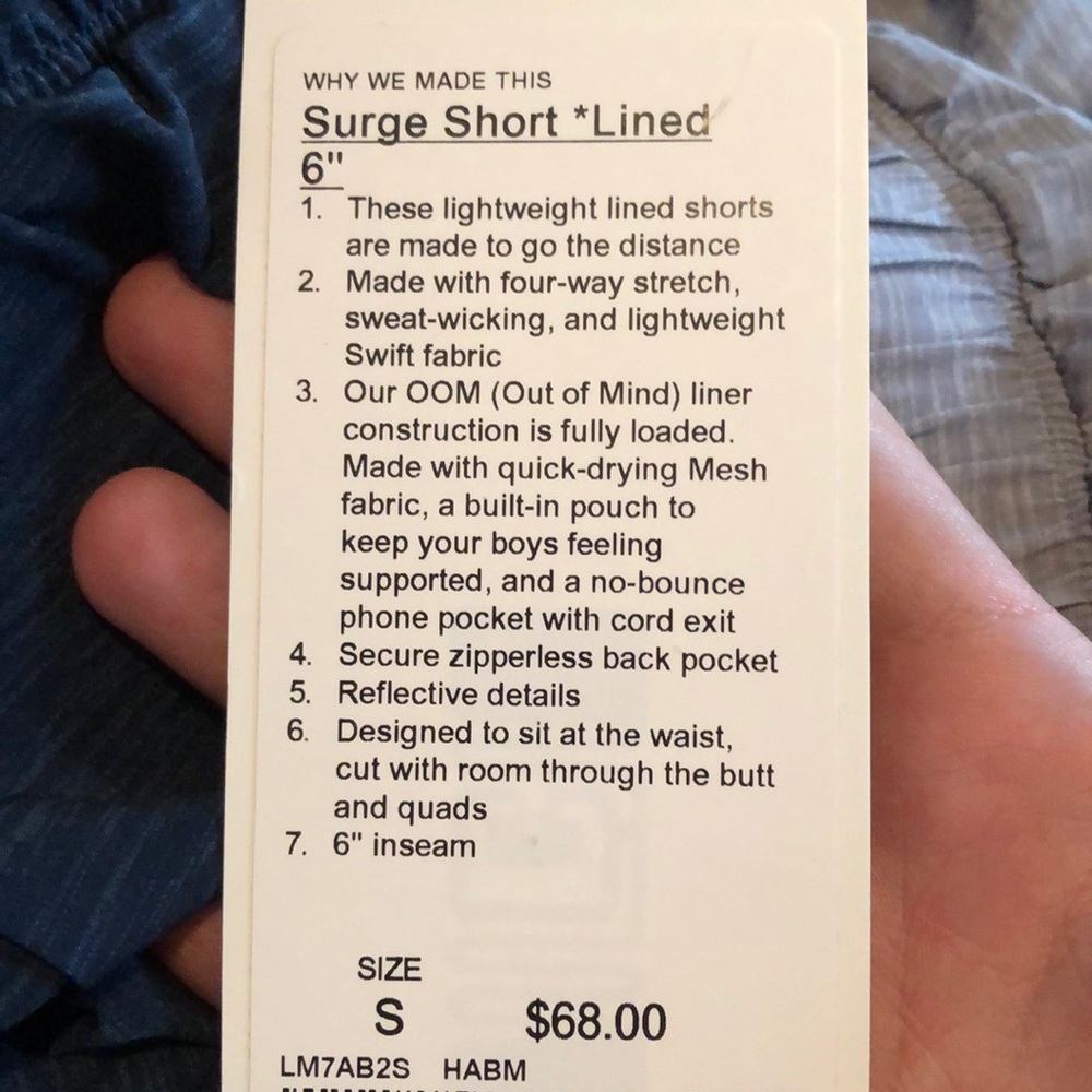 NWT LULULEMON MENS SURGE SHORT LINED 6” !! - Picture 7 of 7